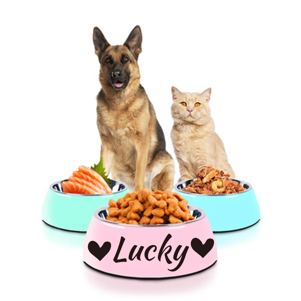 

Стандартная миска для питомцев с именем щенка, Экологически чистая, не скользящая, классическая круглая миска для воды