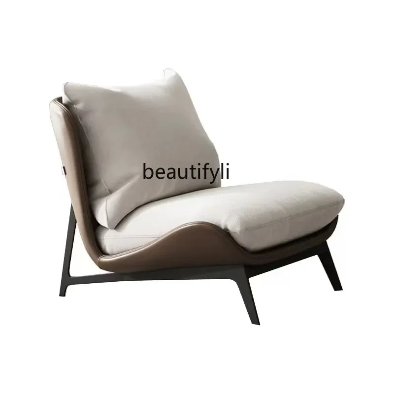 

Одноместный диван-стул из натуральной кожи для маленькой квартиры, гостиной, кресло для ленивых костяшек, современное бытовое освещение