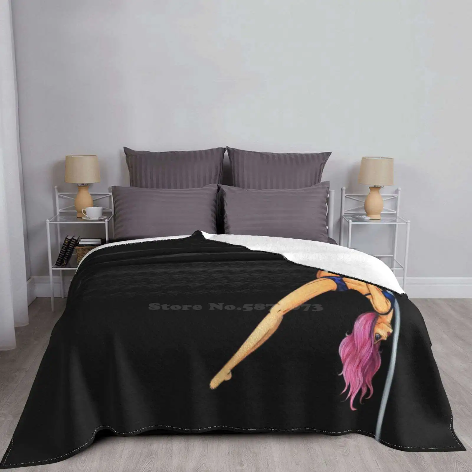 Polephabet : A Creative Design Light Thin Soft Flannel Blanket Copic Marker Pole Dancing Dancer Sport People Woman Female