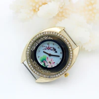 shsby diy personality watch header new style gold flower watch head with silver ball watch accessories