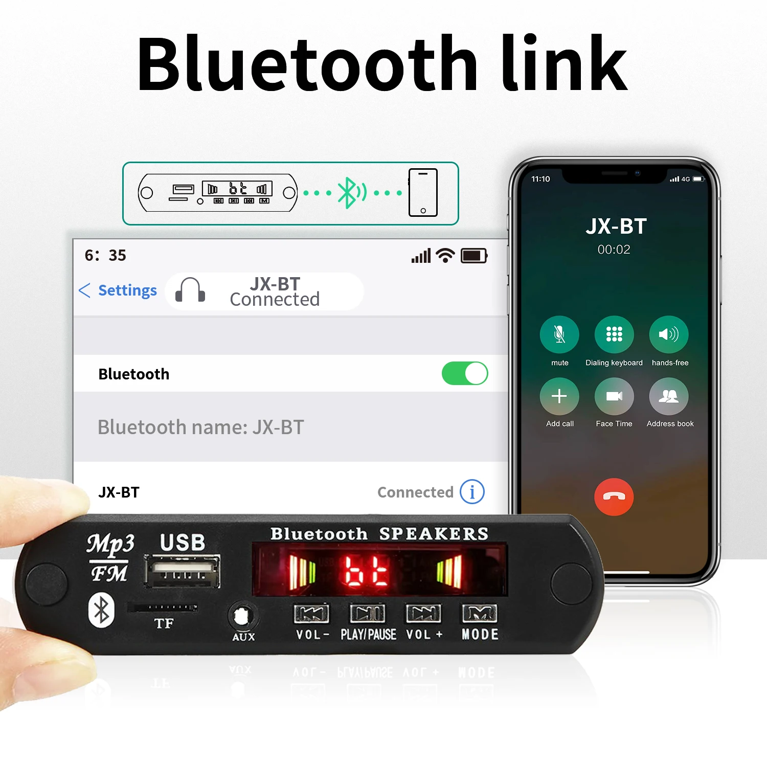 Усилитель MP3-плеера 18 В Bluetooth 5 0 50 Вт