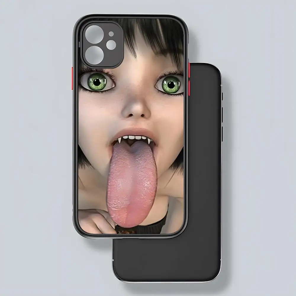Крутая девушка панк Y2K чехол для телефона Potdemiel матовый прозрачный 16 15 IPhone 12 11 13 Pro