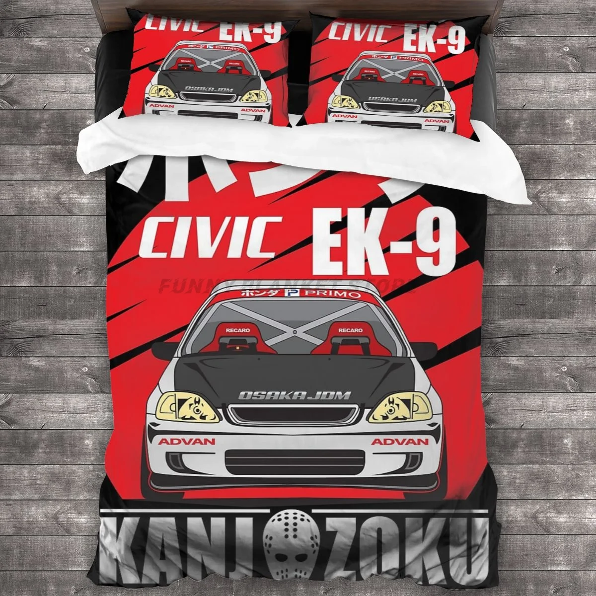 

JDM Civic Ek-9 Kanjozoku Bedding Set Duvet Cover Pillowcases Comforter Bedding Sets Bedclothes