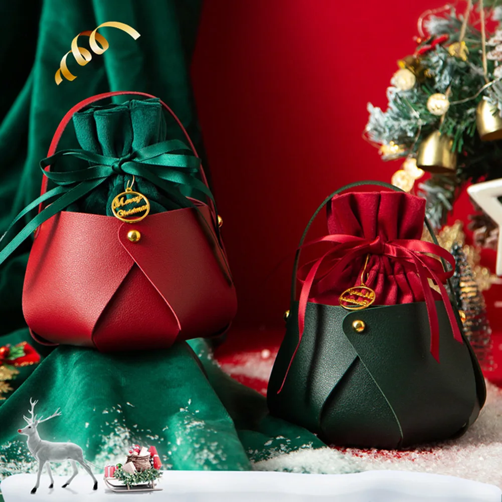 

1 шт. Рождественская сумка с яблоком, Подарочная сумка, Рождественская елка с фруктами, Женская Подарочная сумка-тоут, Подарочная коробка, новинка 2022