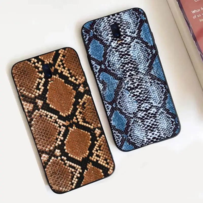

Snake Skin Print Animal Phone Case For Oppo Reno Realme C3 6Pro Cover For vivo Y91C Y17 Y19 Funda Capa