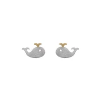 925 sterling silver small whale stud earrings for women simple delicate small earrings fashionable earrings sleep do not pick