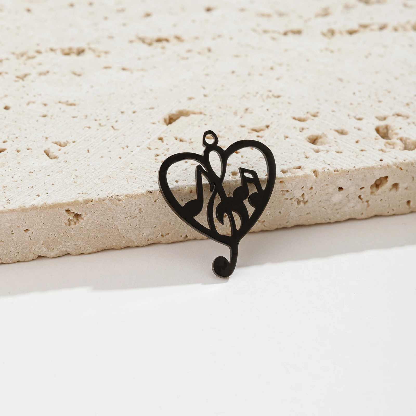 Jisensp 5 шт./лот подвески из нержавеющей стали, подвески в виде музыкальных нот, сердца для ювелирных изделий, металлические аксессуары, сделай сам, ожерелье, браслеты, фурнитура