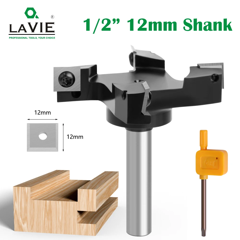 12mm 1/2" Shank Replaceable blade Planing Bit Face End Milling Cutter Insert-Style Spoilboard CNC Surfacing Router Bits For Wood