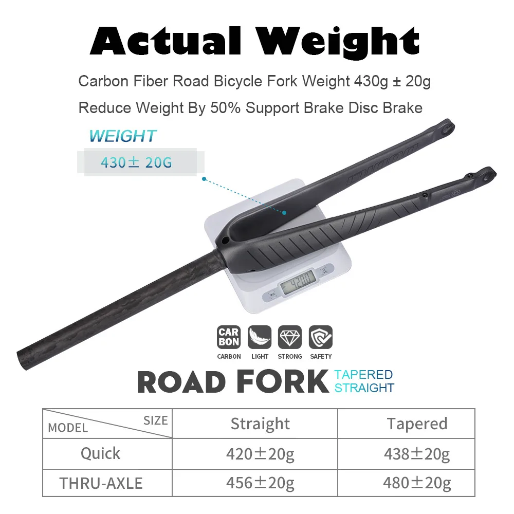 DODICI-вилка для дорожного велосипеда из углеродного волокна прямая трубка 700C X 25C