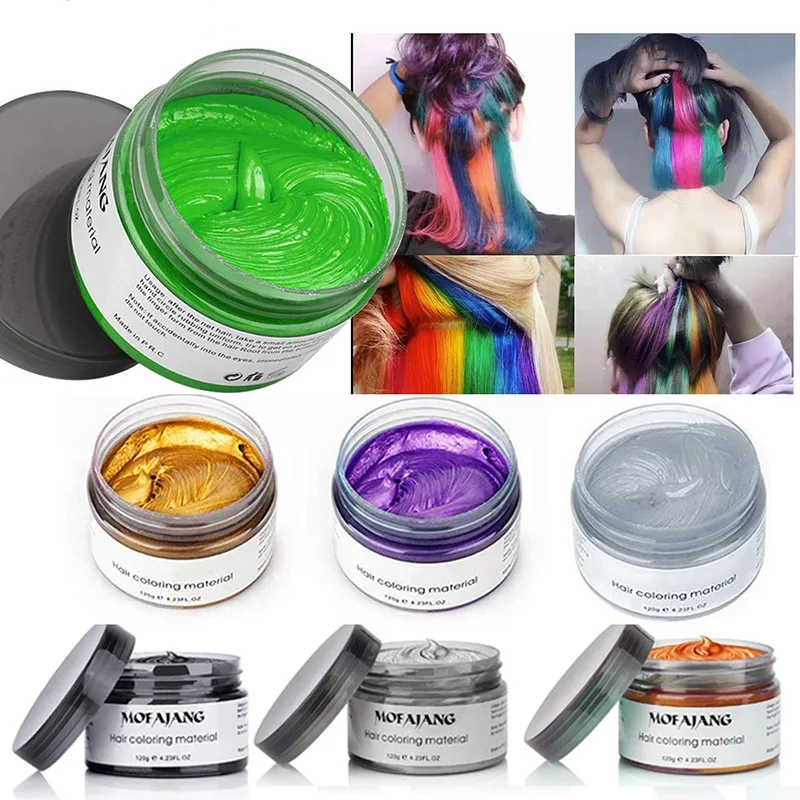 Hair Wax Styling Pomade Silver Grandma Grey Temporary Disposable Hair Gel Festival Celebrate Molding Coloring Mud Cream