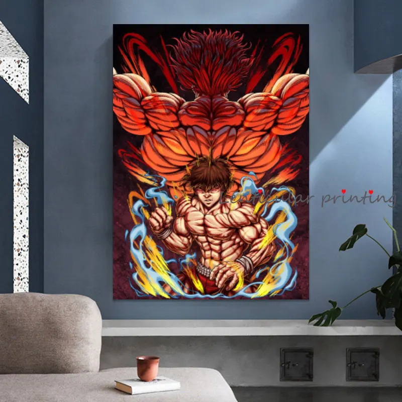 

Hanma Baki Son of Ogre Художественная Картина на холсте аниме фигурки плакат печать Настенная картина для гостиной домашняя декоративная