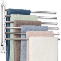 swivel towel racks stainless steel hanger 180 degrees rotation rack wall mounted towel bar 46 arms holder for bathroom kitchen