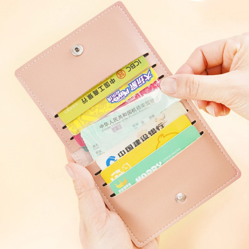 Женский Компактный Тонкий Держатель Для Карт Из Искусственной Кожи