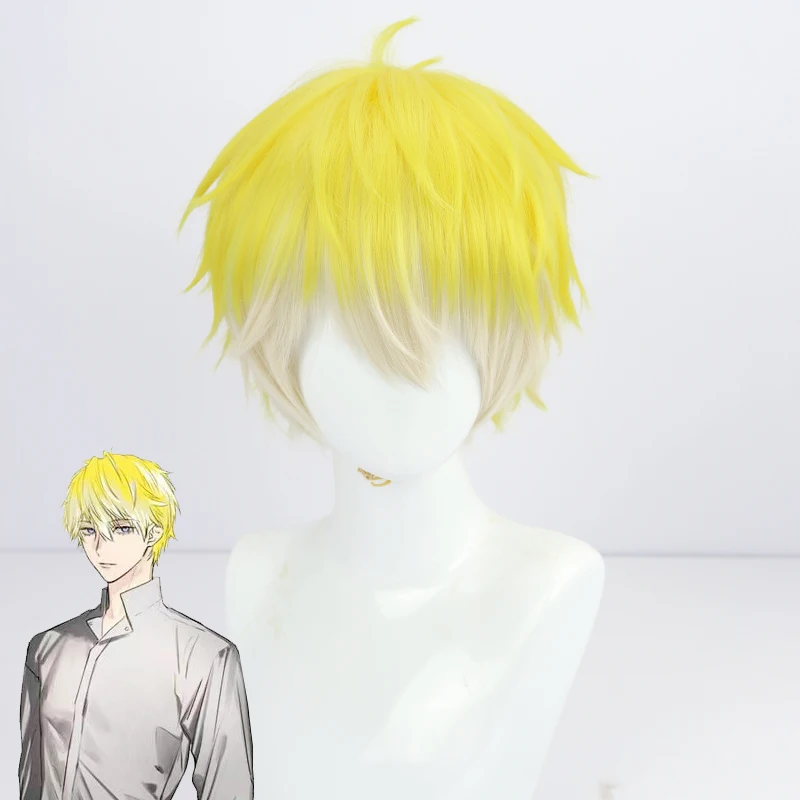 

Vtuber NIJISANJI sonny brisko Cosplay Wig Yellow Short Synthetic Hair Idol Girls Boys Virtual Youtuber Role Play