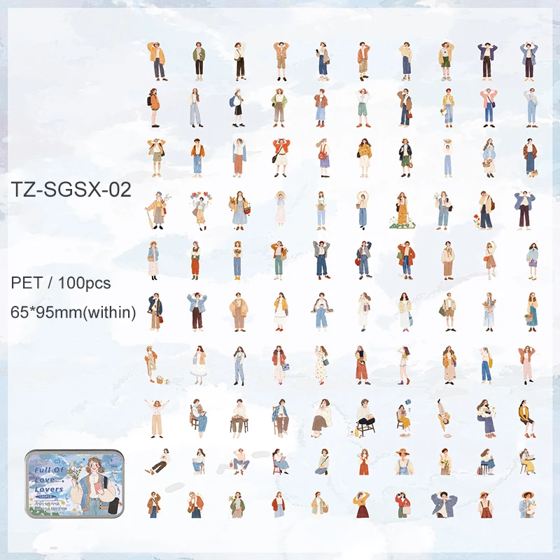 

Стикеры Jianwu A Poetic Casket Series для скрапбукинга