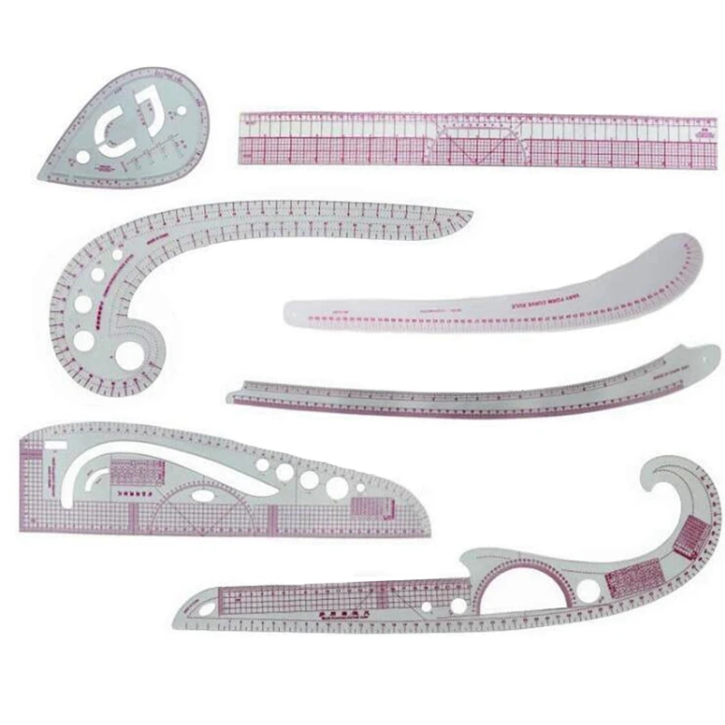 

7Pieces Of Sewing French Curve Ruler, Tailoring, Drawing Template, Craft Tool Set, Sewing Accessories