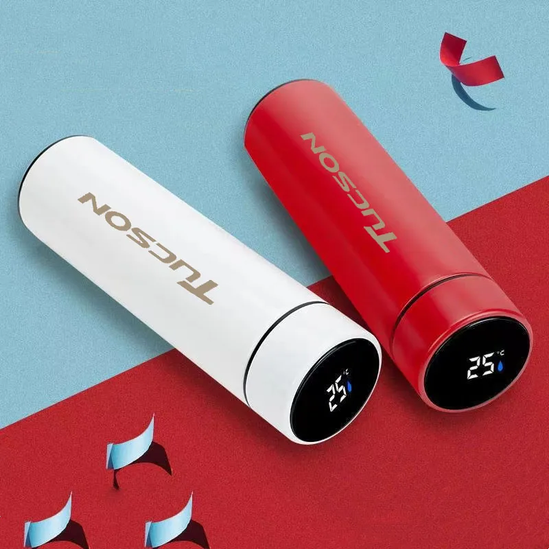 

500ml Intelligent Car Thermos Cup Tea Coffee Vacuum Flask Temperature Display Smart Water Bottle For Tucson Car Accessories