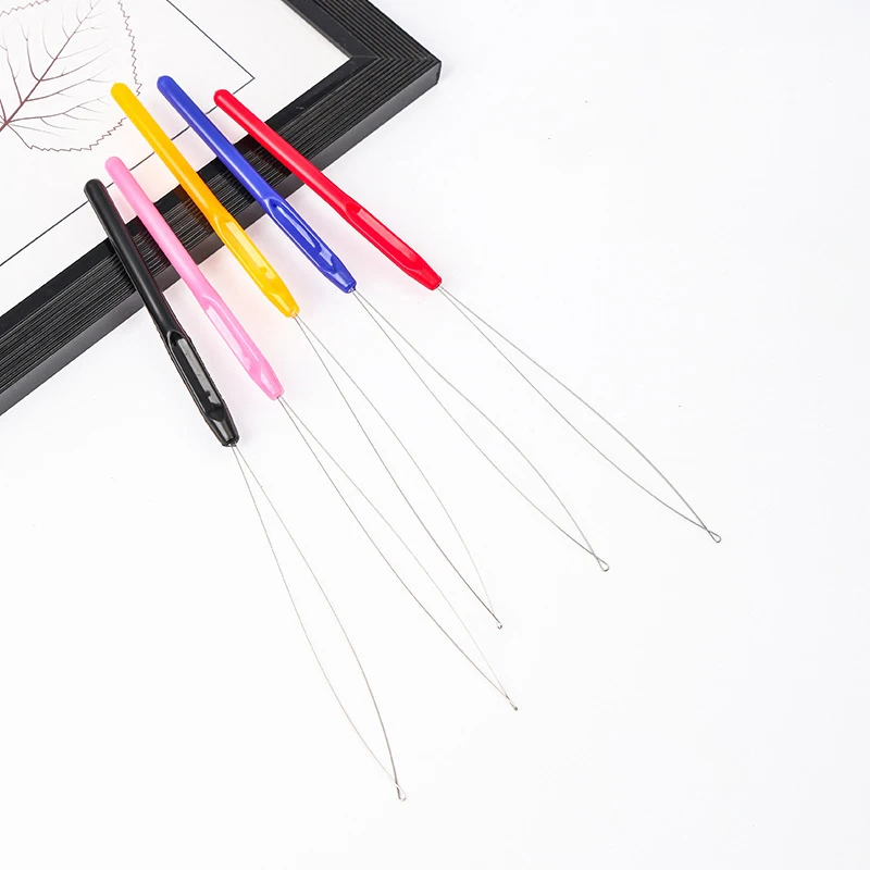 Инструмент для наращивания волос Micro Ring Bead pull Loop Feather Threader из нержавеющей стали