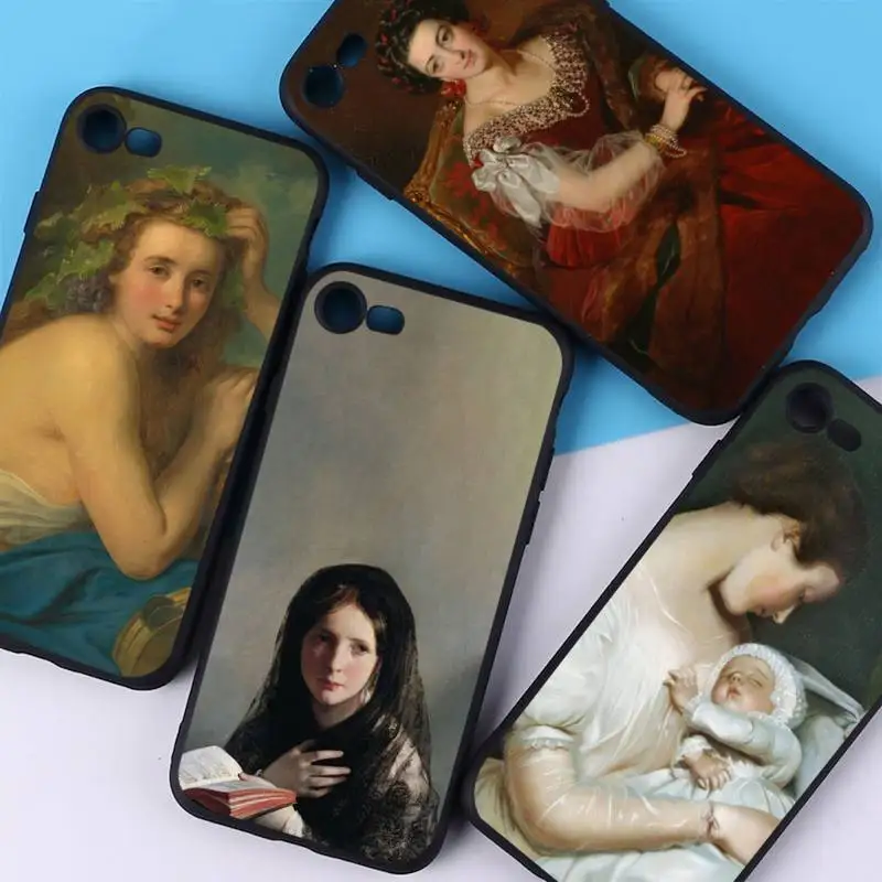

Friedrich Ritter von Amerling Painting Phone Case for iPhone 11 12 13 Mini Pro Max 8 7 6 6S Plus X 5 SE 2020 XR XS Funda Case