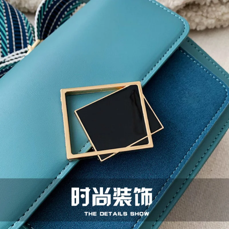 Women's Retro Fashion Wide Shoulder Small Square Bags Luxury Crossbody Underarm сумка женская Purses and Handbags Free Shipping