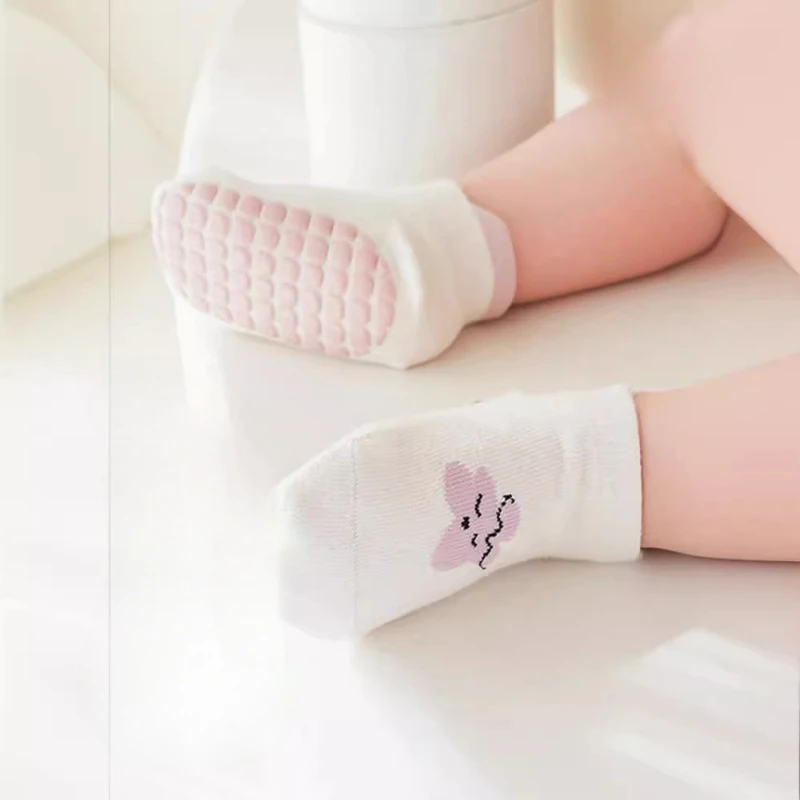 Новые детские носки на весну и лето с мультяшными животными тонкие невидимые