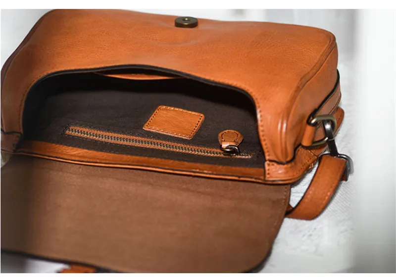 Fashion luxury genuine leather ladies messenger bag organizer designer natural real cowhide women's outdoor daily shoulder bag
