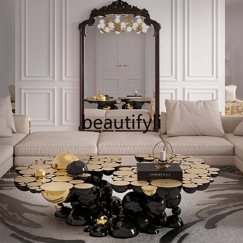 Высококачественный светлый роскошный современный журнальный столик из