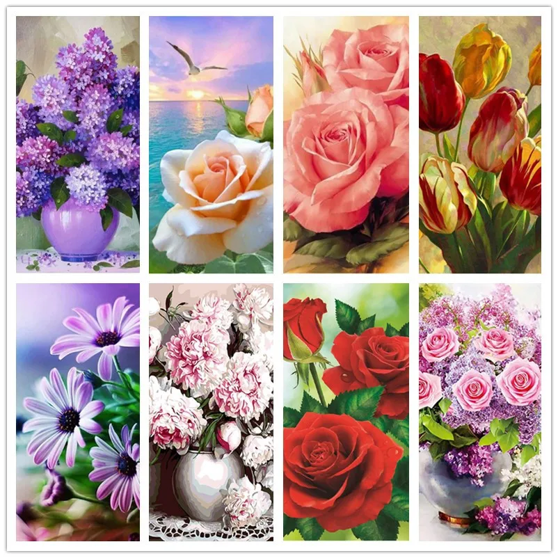 

5D Diy алмазная живопись все виды красивых цветов вышивка мозаика Полный Круглый квадратный Стразы комплекты, украшение для дома