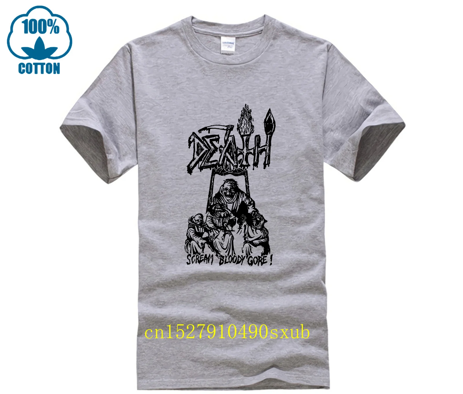 Белая художественная футболка с изображением кровавой линии DEATH Cry Чака