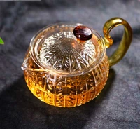 patterned borosilicate glass teapot tea cup with handle holder heat resistant loose leaf tea pot tool kettle set teaware