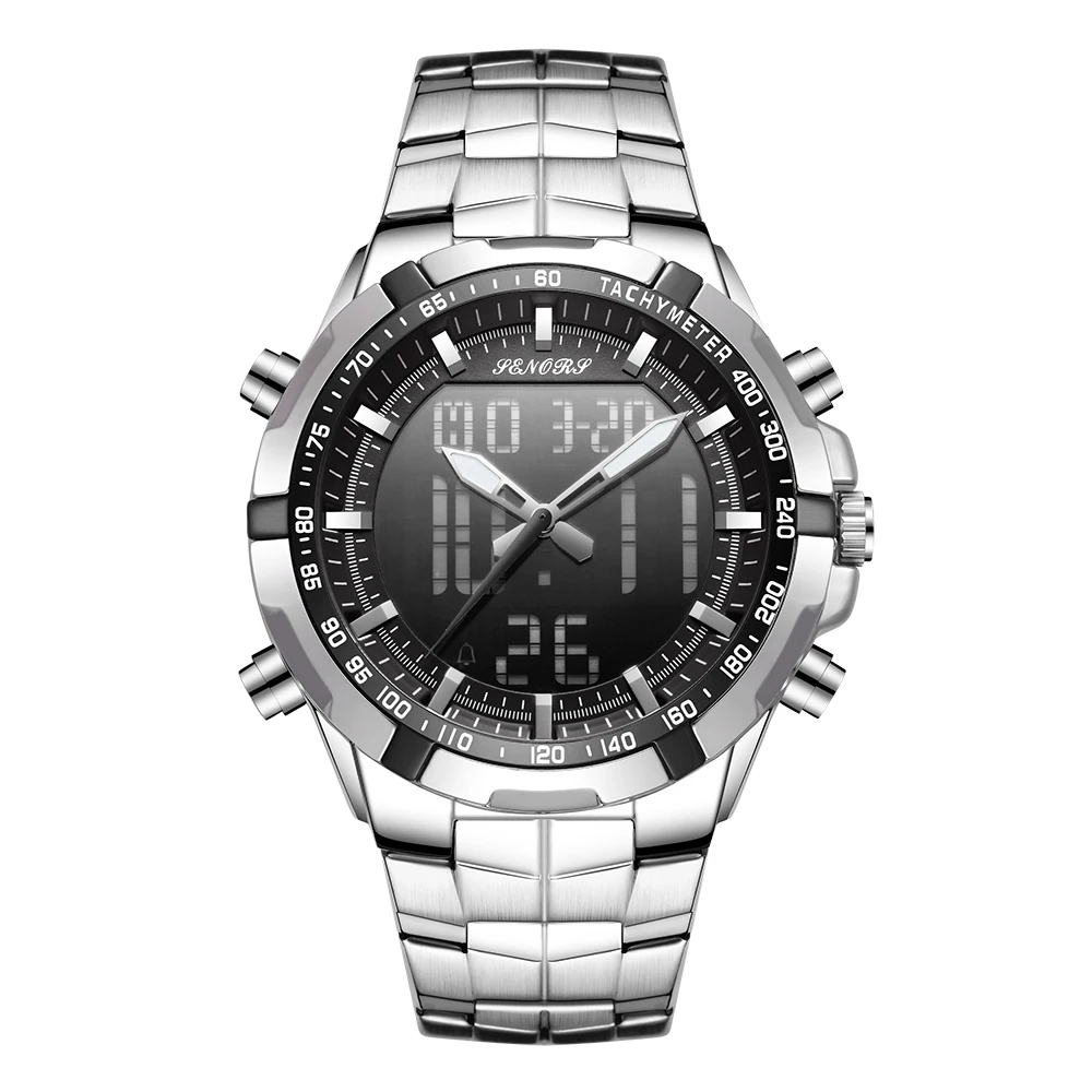 Мужские светодиодные цифровые часы SENORS SN106 японские кварцевые наручные Movt