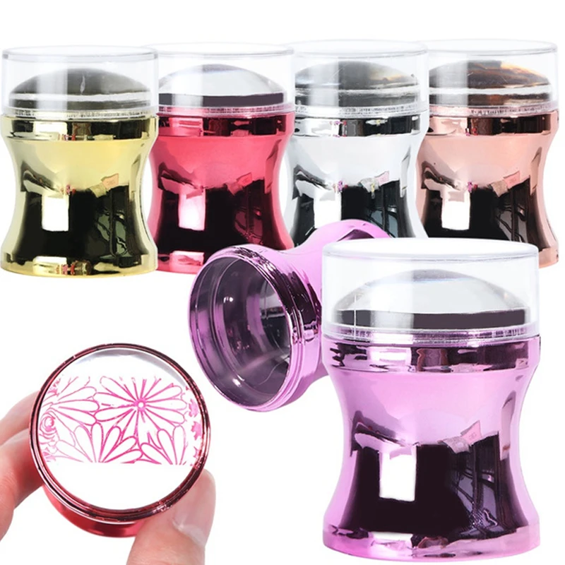 

3pcs/Set Soft Nail Art Nail Manicure Silicone Head With Scraper Print Transfer Polish Stamper Stamping Stamping Plate