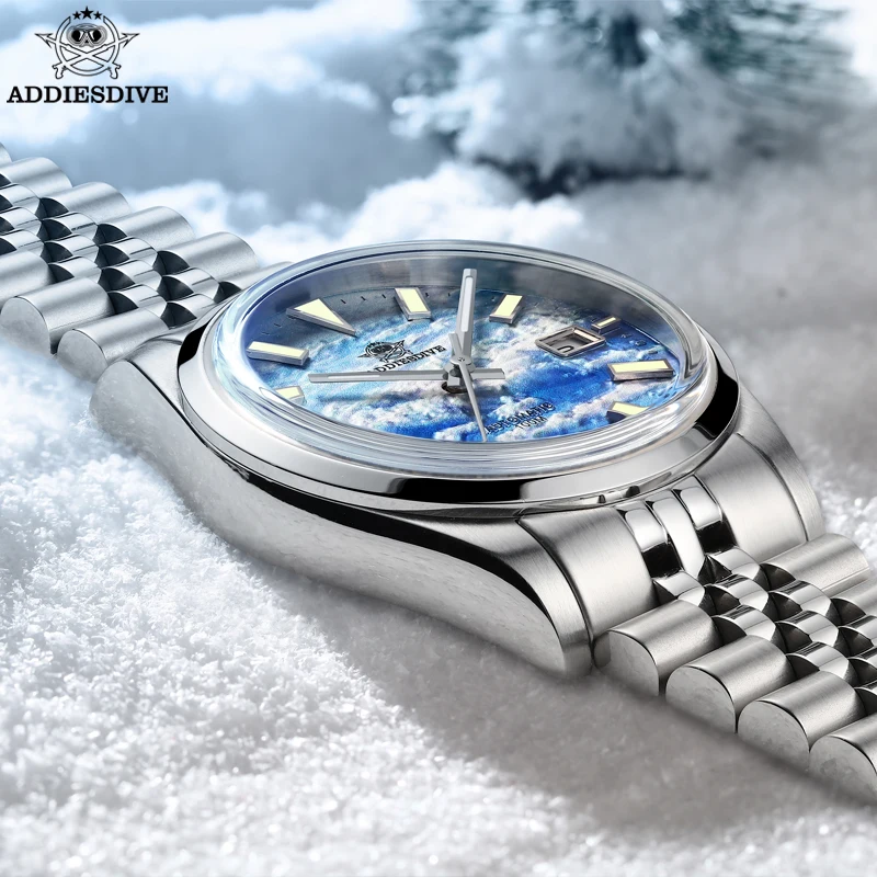 ADDIESDIVE мужские повседневные часы 3D Sea Of Clouds циферблат светящийся 10 бар юбилейный