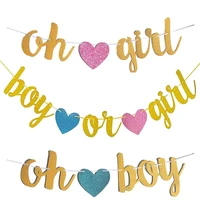 baby shower party banner boy or girl background decoration supplies boy girl gender reveal baby birthday party pull flag