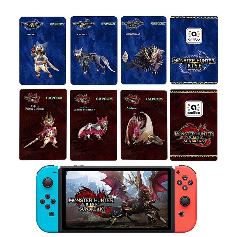 

New Monster Hunter Rise Dawn Amiibo Cards Switch Online NFC Applicable Palamute Malzeno Sunbreak Rfid Collect Game Linkage Card