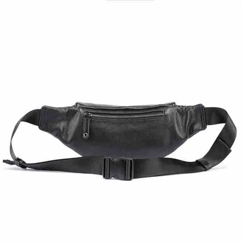 Sports PU Leather Men's Waist Bag Waterproof Chest Bag Casual Man Waist Pack Zipper Fanny Pack Fashion Shoulder Crossbody Bag