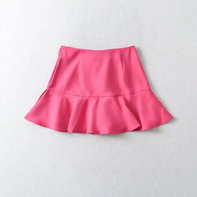 Jenny&Dave Fashion Sexy High Waist Colorful A-line Culottes Shorts Women England Ins Blogger High Street Sashes Mini Skirt
