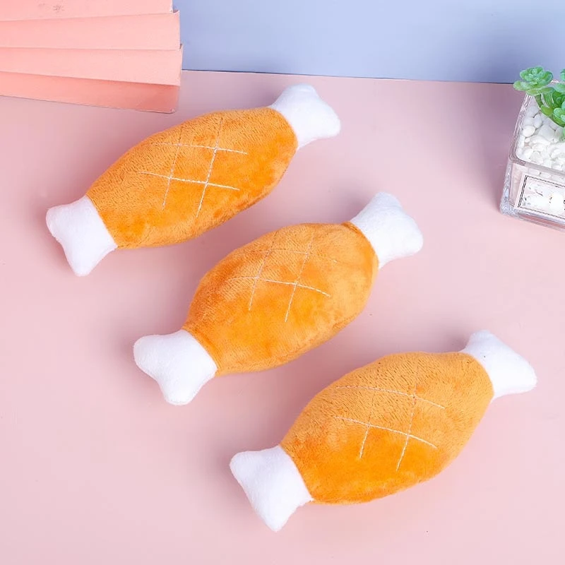 

Pet Toys Plush Squeaky Toy Bite-Resistant Clean Dog Chew Puppy Training Toy Soft Bone Chicken Leg Pet Supplies Cat Dog Supplies