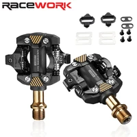 racework mtb self locking pedals mountain bike automatic pedalen clip bicycle paddle spd cleats footrest cycling bearings