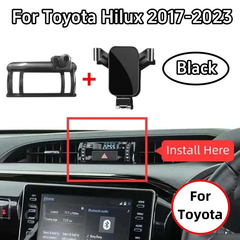 

Автомобильный держатель телефона для Toyota Hilux 2017-2021 2022 2023, автомобильный Стайлинг, кронштейн, GPS-подставка 180 ° Вращающиеся автомобильные аксессуары