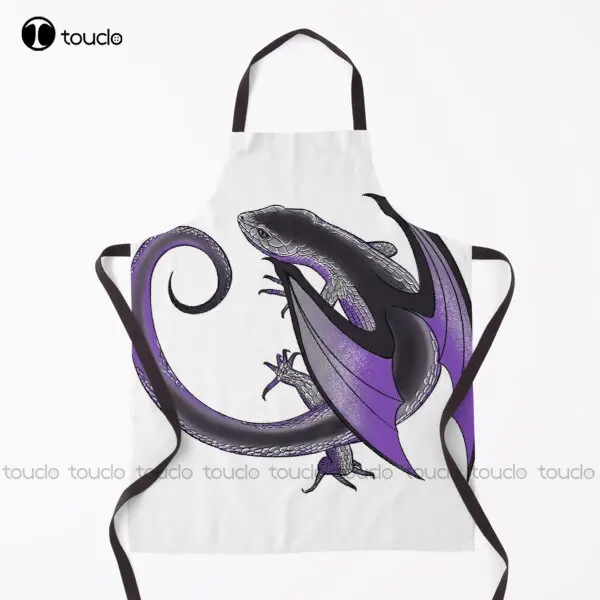 

Asexual Pride Dragon Apron Black Aprons For Servers For Women Men Unisex Adult Garden Kitchen Household Cleaning Custom Apron