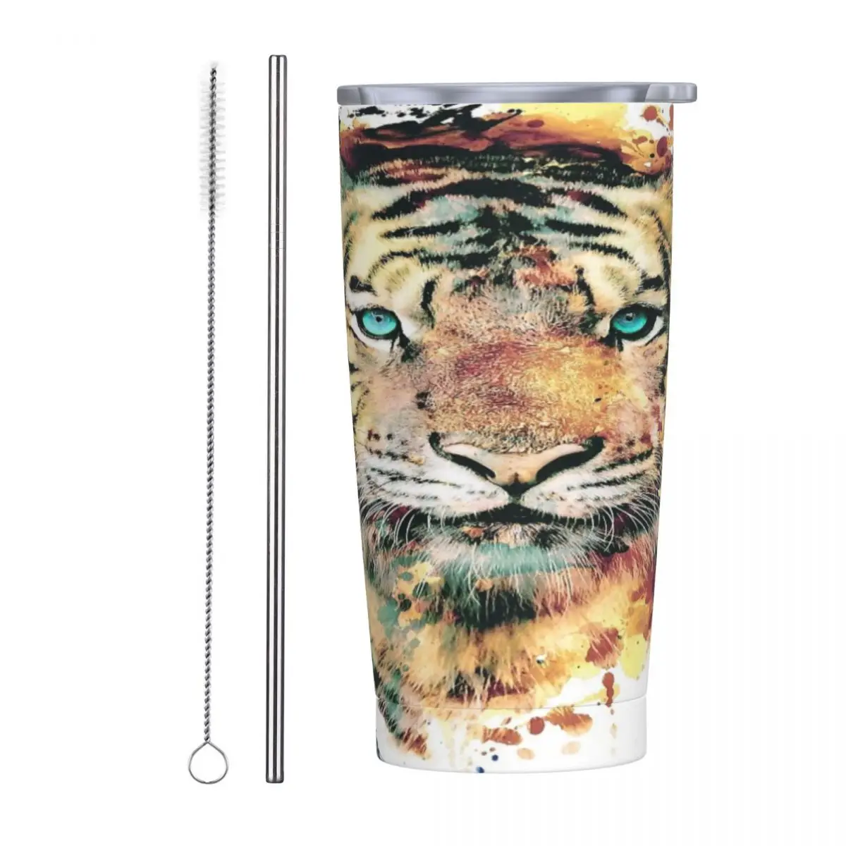 

Tiger III Stainless Steel Mug Good Seal Push pull Lid With straw Reusable