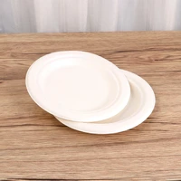 100pc 6 inches white disposable party cake tray round plates fruit dishes tableware for wedding barbecue serving degradable