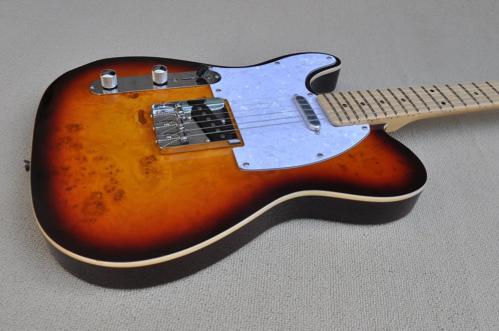 Электрическая гитара Sunburst с левой рукой 6 струн кленовым грифом 22 Лада по