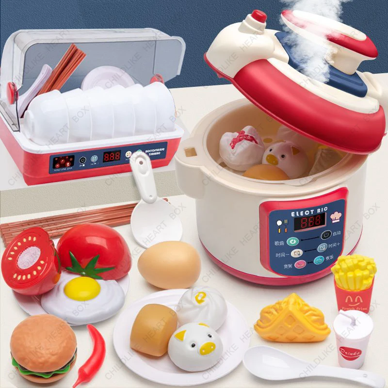 

Rice Cooker Toys House Kitchen Cooker Toy Children's Play House Kitchen Induction Cooker Toy Girl Cooking Tableware Rice Cooker