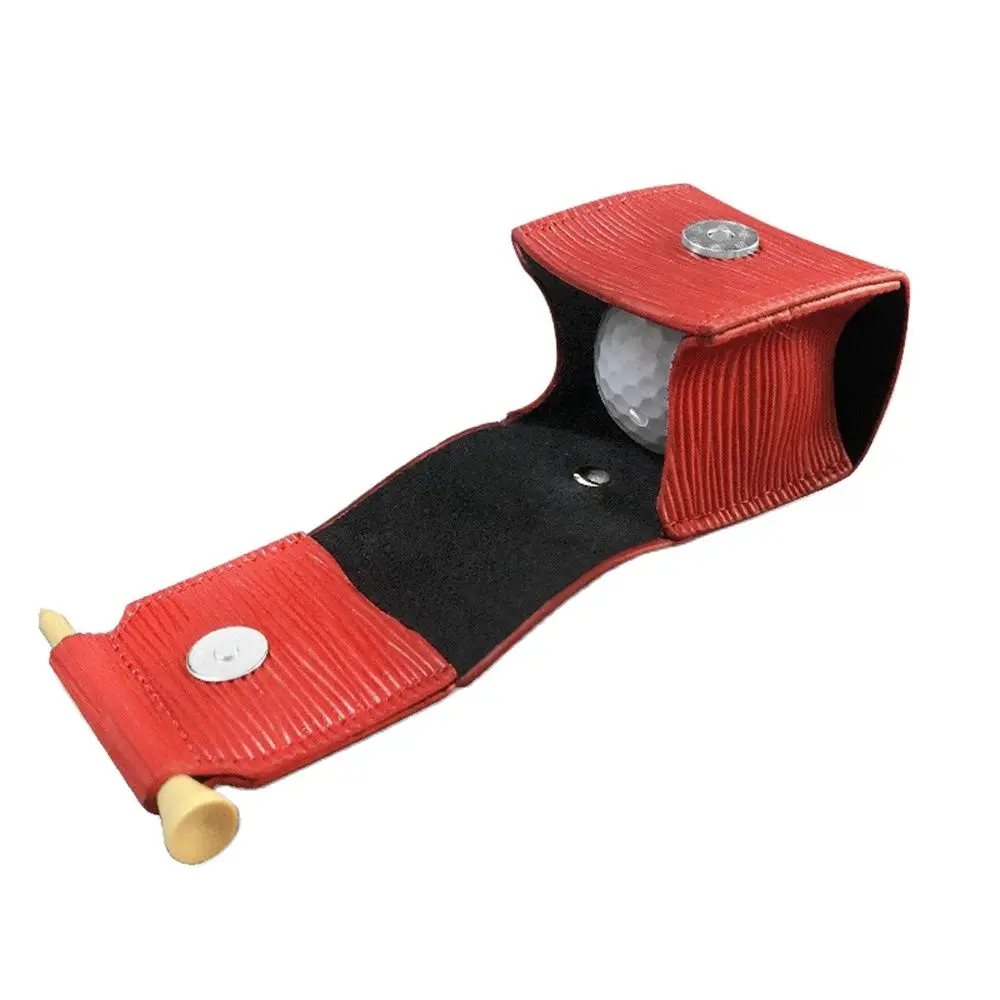 PU Leather Golf Ball Storage Golf Pouch Bag Portable Golf Waist Holder Bag Mini Golf Ball Container Waist Storage Golf Bag
