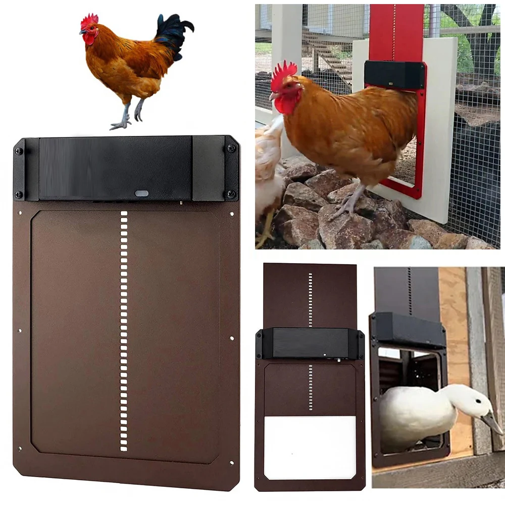 

Automatic Chicken Coop Door Light Sensing Evening and Morning Delayed Opening Timer Poultry Chicken Duck Henhouse Door Opener