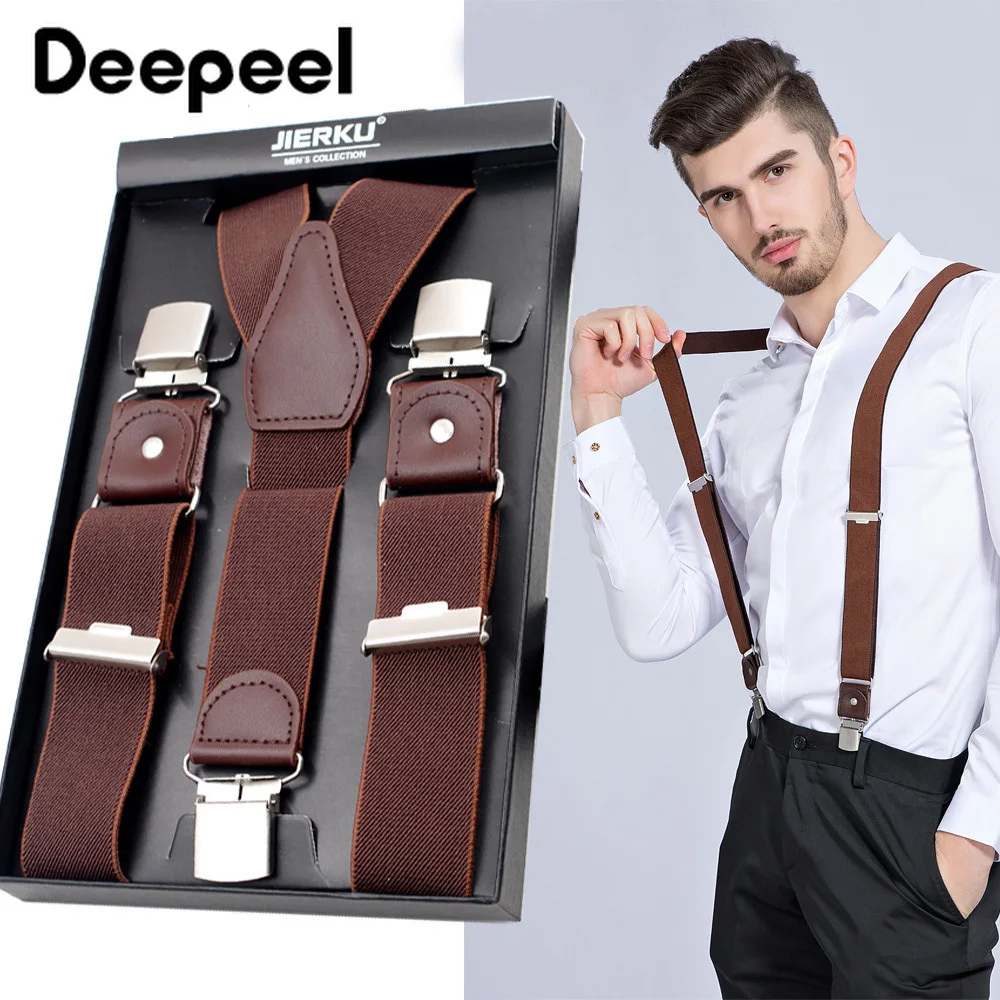 

1Pc 3.5X125cm Adult Men's Suspender 3 Clips Y-Type Straps Wide Braces Elastic Adjustable Suspenders Men Business Male Jockstrap