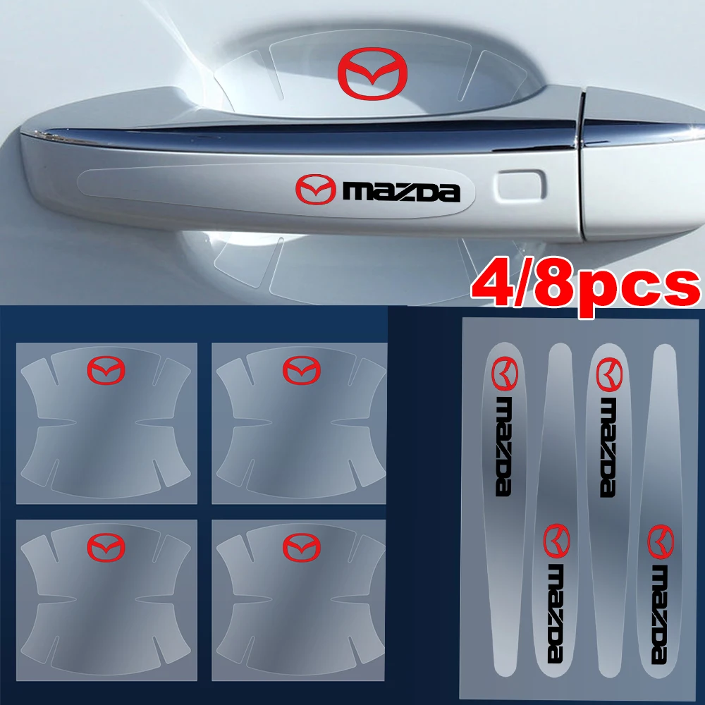 

4/8pcs Transparent Car Door Handle Bowl Anti Scratch Protective Sticker For Mazda 2 3 cx5 6 MS Axela Atenza CX-3 demio MPS CX-8