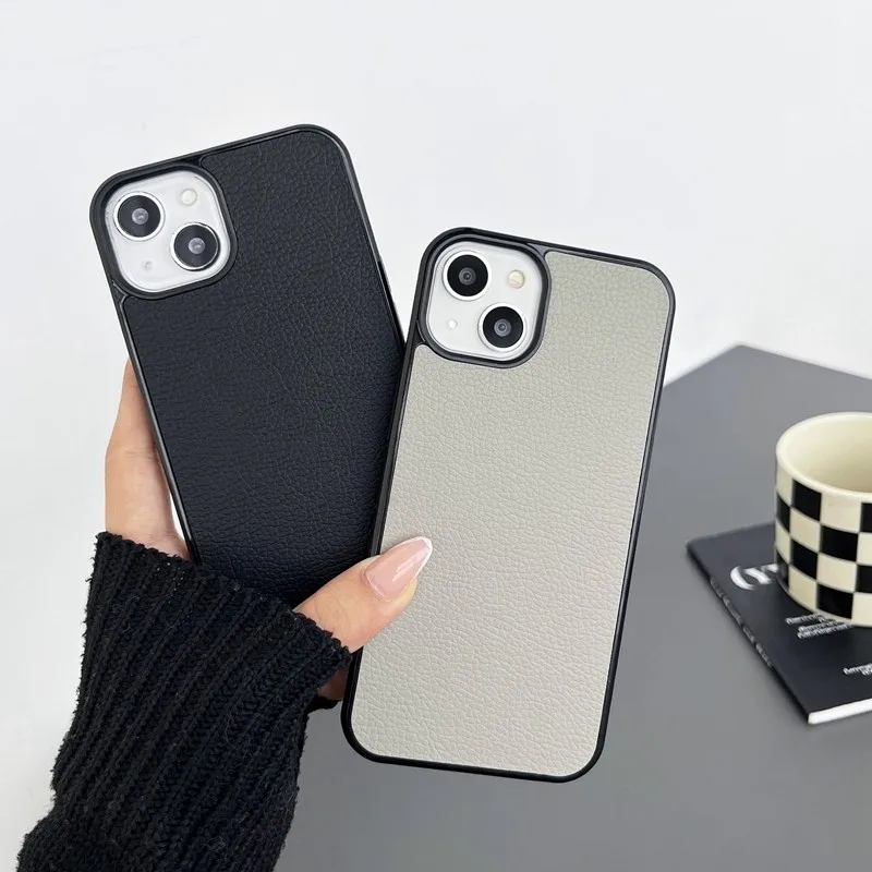 

Luxury Simple Business Litchi Pattern Couple Phone Cover Case For Iphone 14 13 12 11 Pro Max Pu Leather Fall-proof Coque Fundas